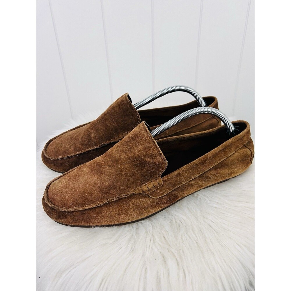 Born Mens Brown Suede Leather Slip on Comfort Loafers Shoes Size 10.5M